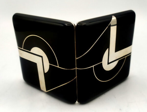 Sterling Silver Powder Case, Produced for Cartier, Fired Enamel Salimbeni - Image 5