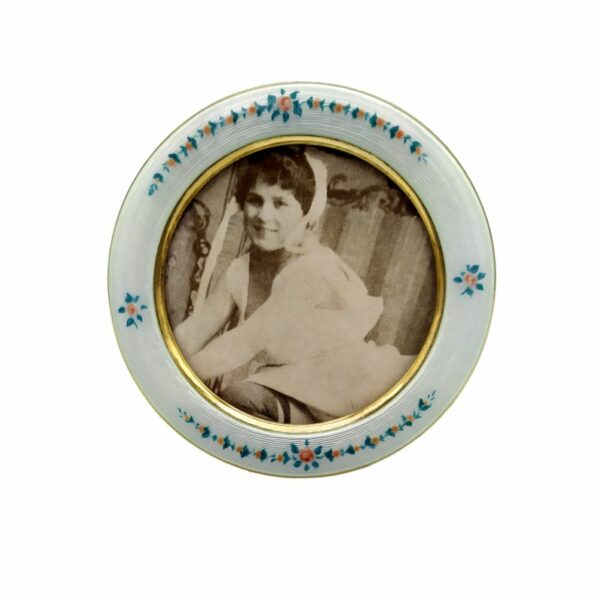 Photo frame Round Enamel White Sterling Silver Salimbeni