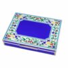 Salimbeni Sterling Silver Box with fired enamelled miniatures and hand-engraved borders,