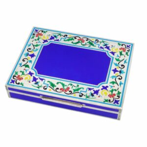 Table Box Jugendstil with Fired Enamelled Miniatures Salimbeni