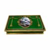 Table Cigarette Case Green Fired Enamel Sterling Silver Miniature Salimbeni