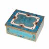 Sterling Silver Shaped Snuff Box in Engraved by Hand with Fire Enamel 3 Colors