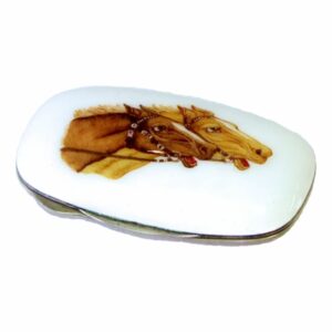 Snuff Box “Savonette” Sterling Silver Fire Enamel and Miniature Salimbeni