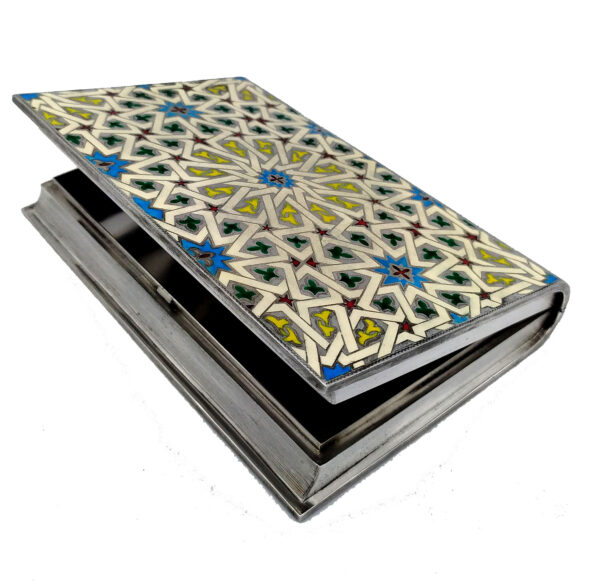 Koran Holder Fine Hand-Engraving and Enamel Sterling Silver Salimbeni - Image 8