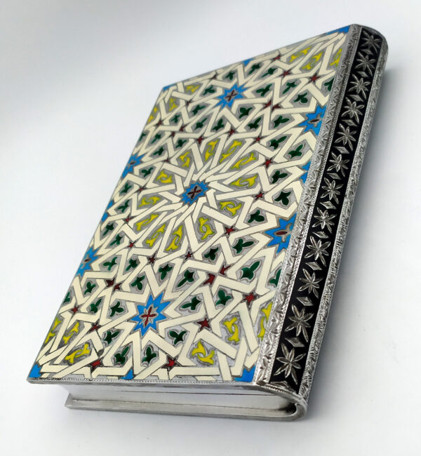 Koran Holder Fine Hand-Engraving and Enamel Sterling Silver Salimbeni - Image 10