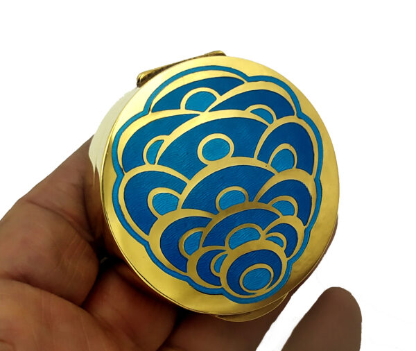 Pillbox Shades Salimbeni Enamel Sterling Silver Round Pillbox - Image 3