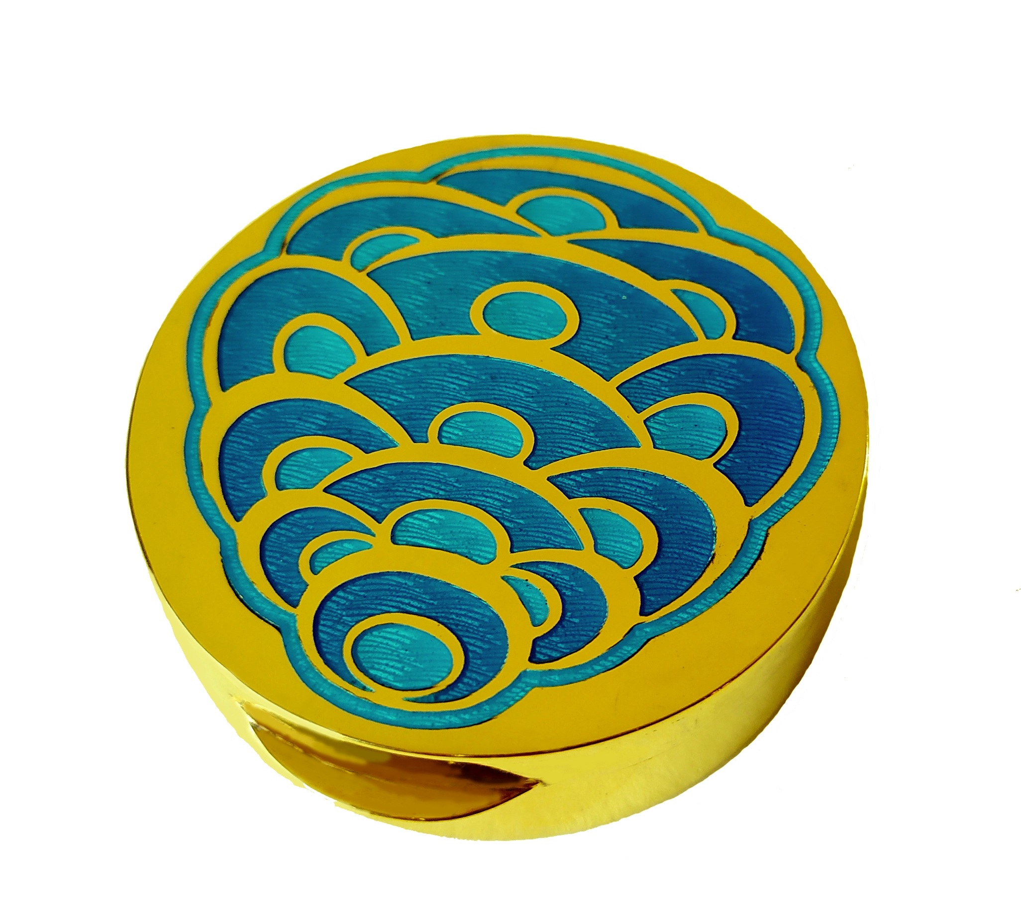 Salimbeni Enameled in different shades Sterling Silver Round pillbox. Main Image