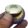 Pill Box Round guillochè and hand-painted miniature Salimbeni. - Image 3