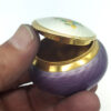 Pill Box Round guillochè and hand-painted miniature Salimbeni. - Image 4