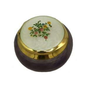 Pill Box Round guillochè and hand-painted miniature Salimbeni.