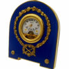 Table Clock Empire style blu enamel sterling silver.