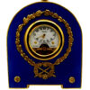 Table Clock Empire style blu enamel sterling silver.