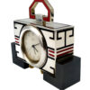 Small travel or table clock in 925/1000 sterling silver with Art Deco design - Image 2