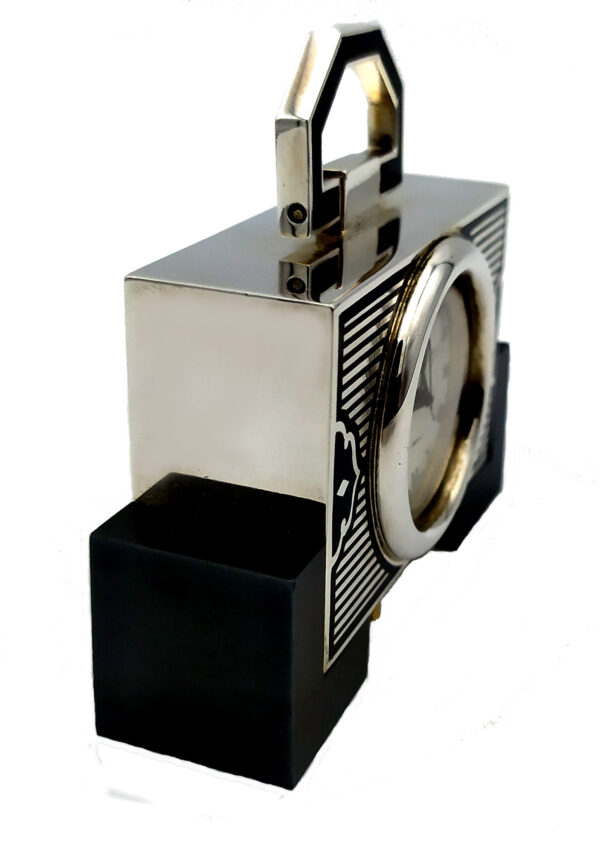 Table Clock 925 Sterling Silver Handmade by Salimbeni Art Deco design - Image 6