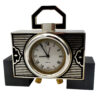 Table Clock 925 Sterling Silver Handmade by Salimbeni Art Deco design