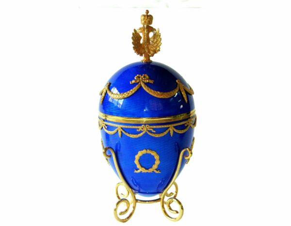 Sterling silver Egg, enamel on guillochè, table clock Salimbeni - 6616-7654 - - Image 7