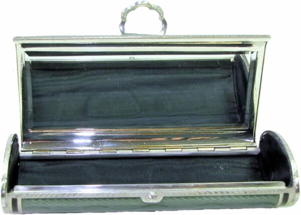 Evening Bag Sterling Silver, Fired Enamel with Stripes on Guilloche Salimbeni - Image 4
