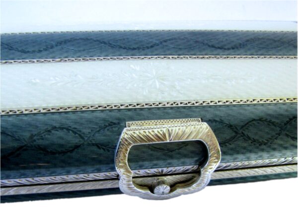 Sterling silver Evening bag fired enamel with stripes on guilloche Salimbeni 7 scaled