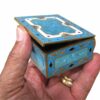 Sterling Silver Shaped Snuff Box in Engraved by Hand with Fire Enamel 3 Colors - Image 3