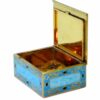 Sterling Silver Shaped Snuff Box in Engraved by Hand with Fire Enamel 3 Colors - Image 4