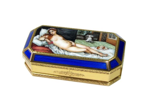 Sterling silver fire Enameled rectangular Jewel box with Miniature Salimbeni 2 scaled