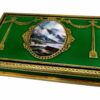 Table Cigarette Case Green Fired Enamel Sterling Silver Miniature Salimbeni - Image 2