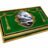 Table Cigarette Case Green Fired Enamel Sterling Silver Miniature Salimbeni - Image 5