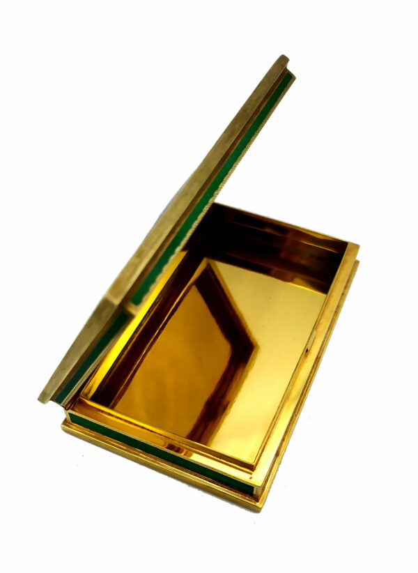 Table Cigarette Case Green Fired Enamel Sterling Silver Miniature Salimbeni - Image 8