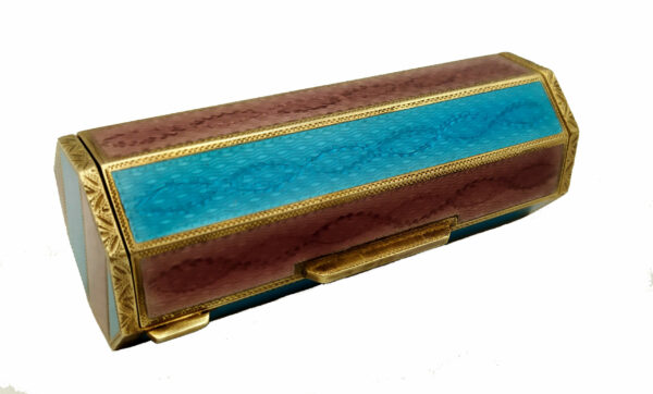 Table Cigarette Case George v with Two-Tone Striped Fired Enamel Salimbeni - Image 2