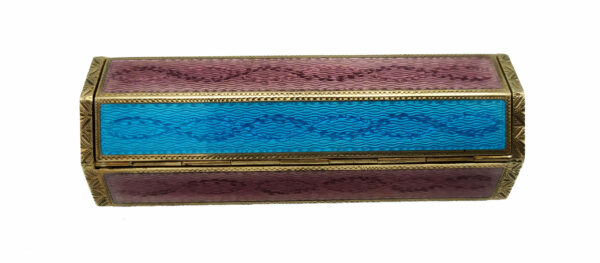 Table Cigarette Case George v with Two-Tone Striped Fired Enamel Salimbeni - Image 3