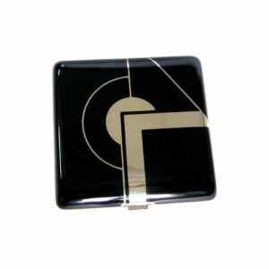 Sterling Silver Powder Case, Produced for Cartier, Fired Enamel Salimbeni