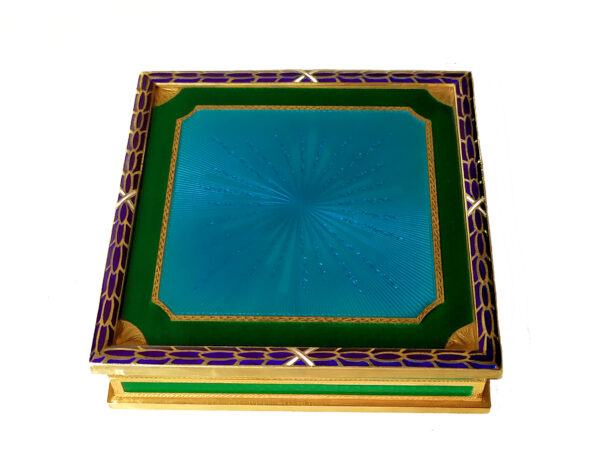 Salimbeni Square Box Green and Sky Colours, Louis XVI Empire Style