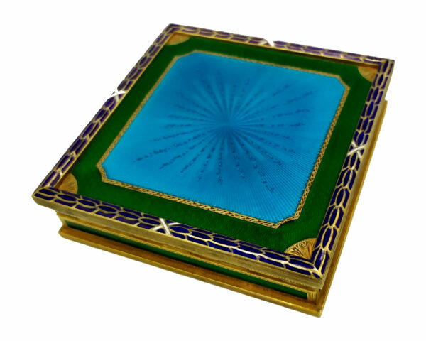 Salimbeni Square Box Green and Sky Colours, Louis XVI Empire Style - Image 2