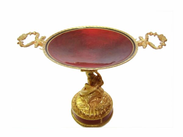 Centerpiece Sterling Silver, Fire Enameled on Guilloche Snake Handle Salimbeni - Image 2