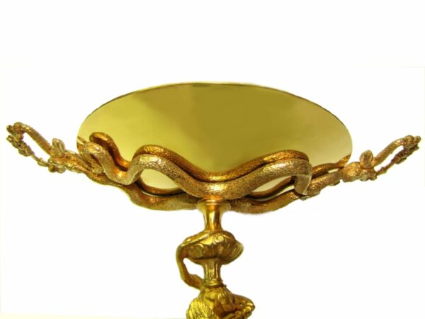 Centerpiece Sterling Silver, Fire Enameled on Guilloche Snake Handle Salimbeni - Image 4