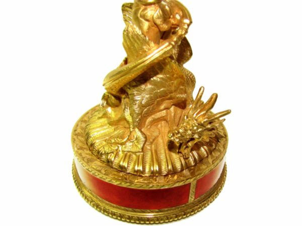 Centerpiece Sterling Silver, Fire Enameled on Guilloche Snake Handle Salimbeni - Image 5