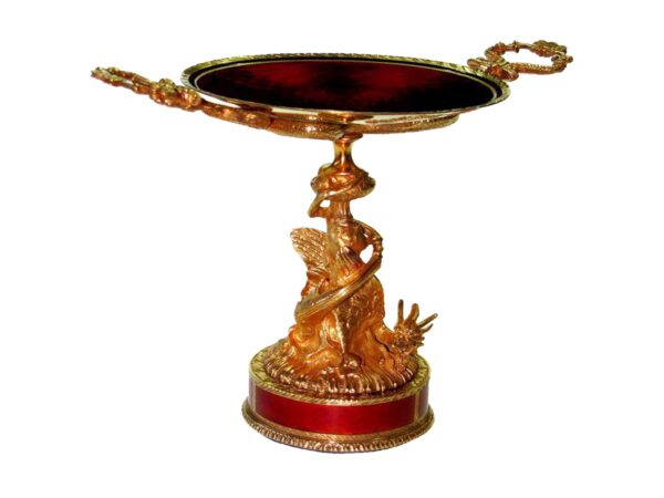 Centerpiece Sterling silver fire Enameled on guilloche snake handle Salimbeni main Image scaled