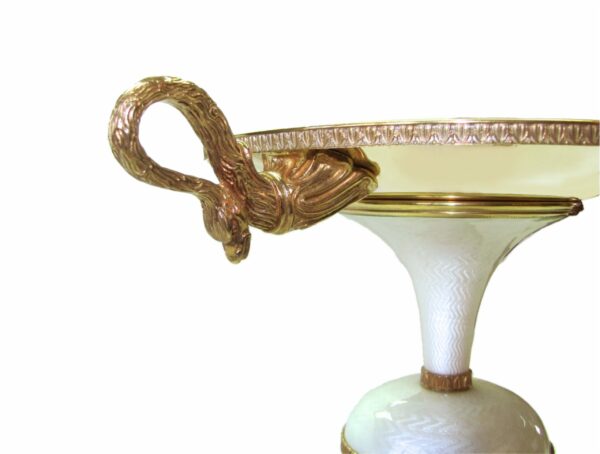 Centerpiece Sterling Silver White Fire Enameled Hand Painted Guilloché Salimbeni - Image 2
