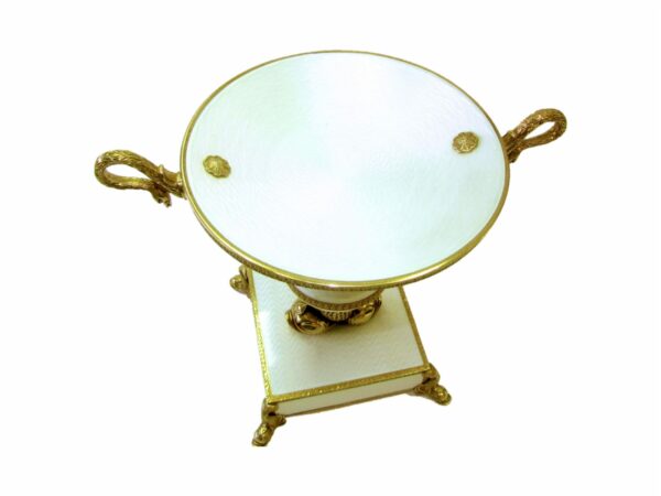 Centerpiece Sterling Silver White Fire Enameled Hand Painted Guilloché Salimbeni - Image 3