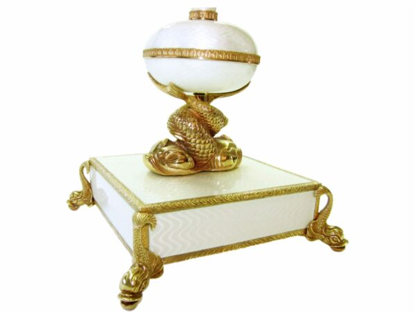 Centerpiece Sterling Silver White Fire Enameled Hand Painted Guilloché Salimbeni - Image 4