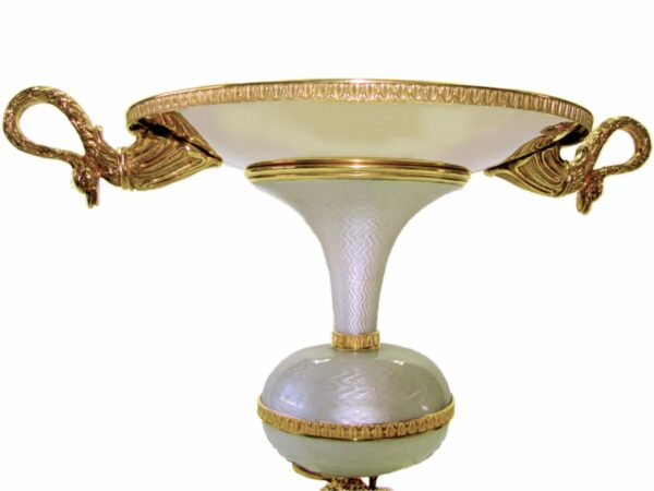 Centerpiece Sterling Silver White Fire Enameled Hand Painted Guilloché Salimbeni - Image 5