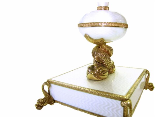 Centerpiece Sterling Silver White Fire Enameled Hand Painted Guilloché Salimbeni - Image 6