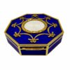 Table Box Russian Impero Style Ornaments on Blue and White Enamel Salimbeni