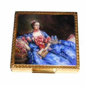 Sterling Silver Box Fire Enameled Hand Painted Guilloché Hand Engraved Salimbeni