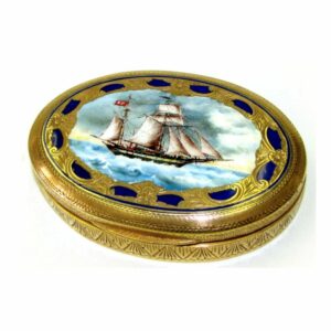 Snuff Box Sterling Silver Enameled Miniature Hand Engraved Salimbeni