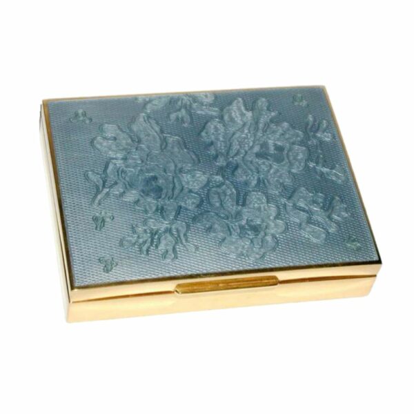 Sterling Silver Jewel Box Fire Enameled Guilloché Hand Engraved Salimbeni