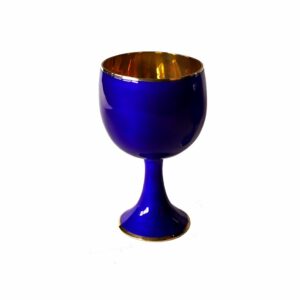 Salimbeni Wine Goblet Enameled Sterling Silver on Guilloche’ Modern Contemporary