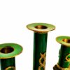 Salimbeni Candlestick Sterling Silver Green Fire Enameled Guilloché Engraved - Image 2