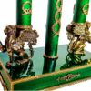 Salimbeni Candlestick Sterling Silver Green Fire Enameled Guilloché Engraved - Image 5