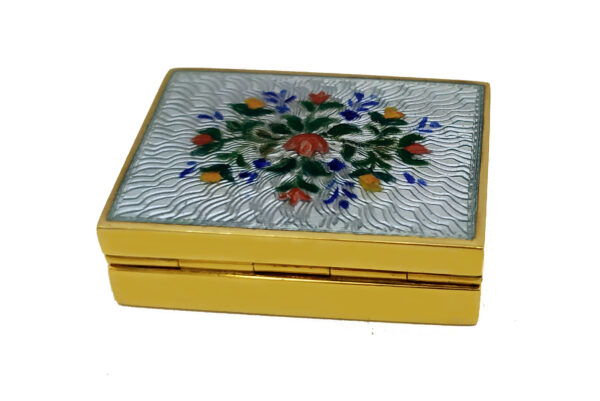Salimbeni Snuff Box or Pill Box Sky Guilloche Enamel Box hand painted miniature. - Image 3